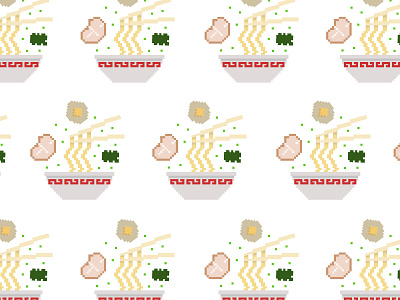 Ramen illustration pattern pixel art pixels ramen vector