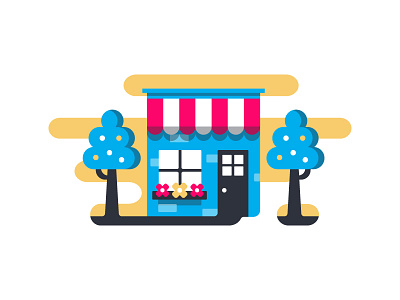 Small Biz illustration shop small business vector