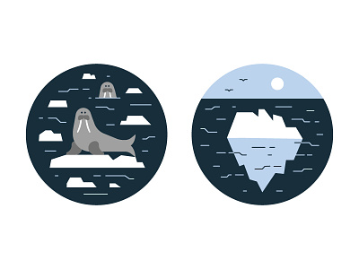 Antarctica antarctica global warming iceberg illustration ocean vector walrus