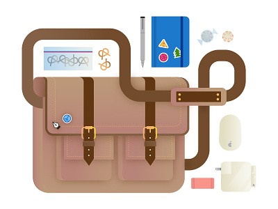 Messenger Bag designer things illustration messenger bag vector