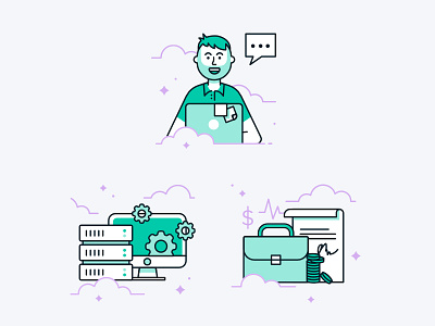 ✨☁️🖥️ cloud computer dreamhost hosting illustration people server vector