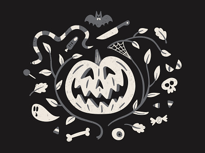 🦇🎃🍂💀 autumn bat fall halloween illustration pumpkin spooky