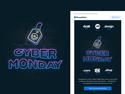 CyB3r M$nDay black friday cyber monday domain dreamhost email