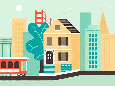 San Francisco california city illustration san francisco