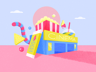 Candy Cart app candy cinema delivery icee illustration photoshop popcorn snacks