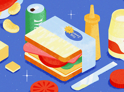 Picnic time butter chips club sandwich food food illustration illustration mayoinaise mustard photoshop sandwich