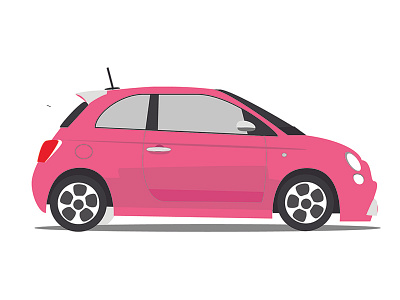 Pink Fiat illustration