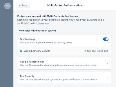 Multi-factor authentication mfa security ui