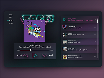 Music Player For Personal Page design interface malachite music player team ui ukraine ux web