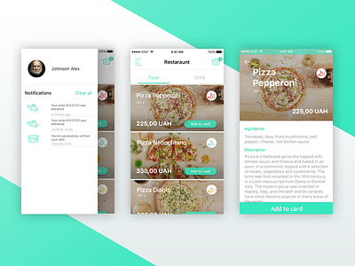 Pizza app app design food ios malachite mobile ordering pizza team ui ukraine ux