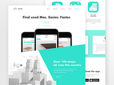 Used Mac app landing page design landing malachite page team ui ukraine ux web