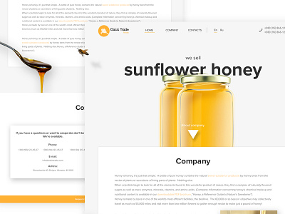 Honey trade company page design honey landing malachite page team ui ukraine ux web