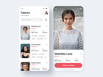 Talents Casting App by Maya Koeva on Dribbble