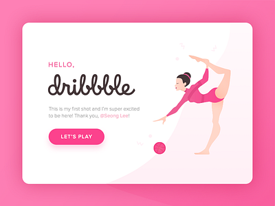 Hello Dribbble! debut girl gymnastics illustration ui ux