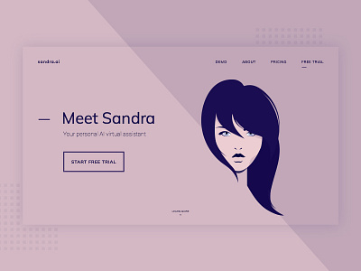 Sandra Header Exploration ai assistant exploration girl header illustration ui ux virtual