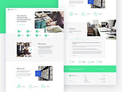 Homepage Design clean design documents green homepage interface landing layout minimal recycling tabs typography ui ux website