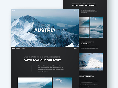 Jerk - Internal Page austria black clean dark design inner page interface landing layout minimal mountain partnership ski ui ux web design website