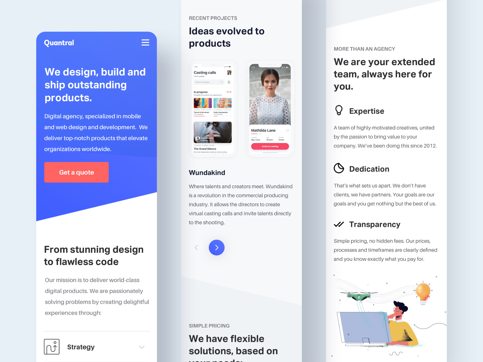 Quantral - Mobile Homepage by Maya Koeva on Dribbble