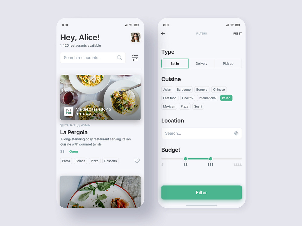 Restaurants App by Maya Koeva on Dribbble