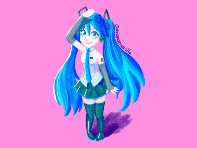 Hatsune Miku AKA the queen design fanart illustration