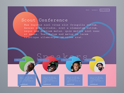 conference_03 branding conference design geometric gradient landing scout shapes speakers ux web