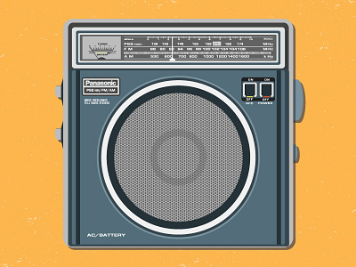 Panasonic RF-1108 80s illustration poster radio vintage