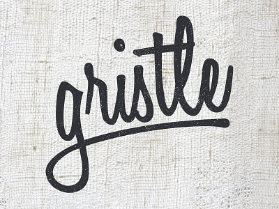 Gristle- Food Truck Logo grunge identity lettering logo logotype script texture wordmark