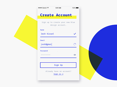 Sign Up Daily UI 001 001 blue dailyui mono sign up signup ui
