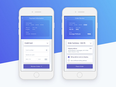 Credit Card Checkout Daily UI 002 002 blue checkout credit card dailyui gradient mobile stripe ui