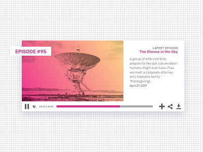 Podcast Music Player 009 dailyui gradient music pink player podcast ui website