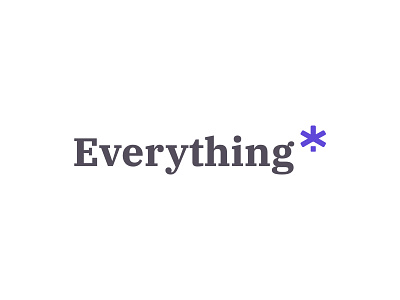 Everything* - Brand Concept asterisk branding concept design icon identity logo negative space purple startup type typography vector