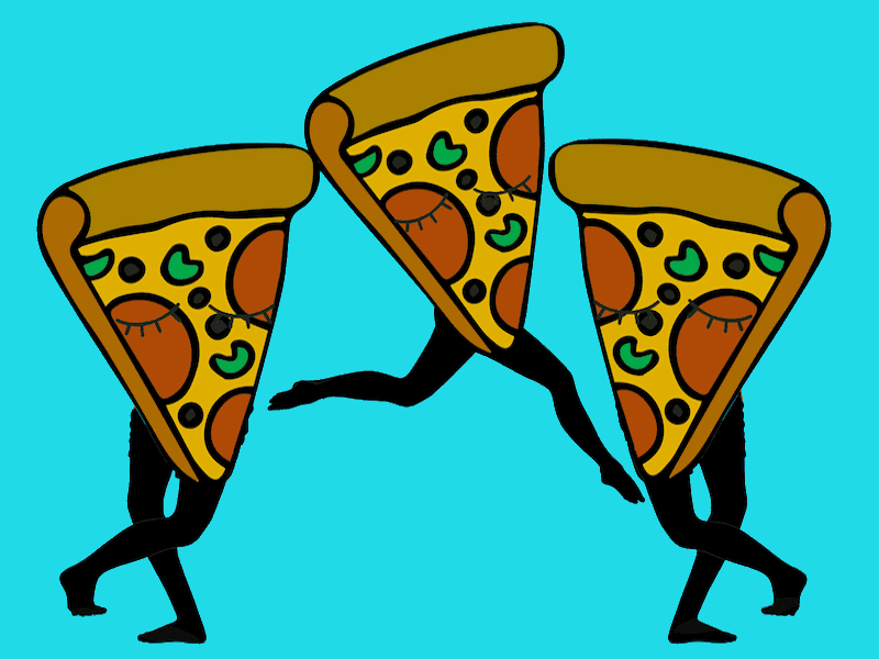 Za Za Za animation dance food illustration legs pizza weed weird