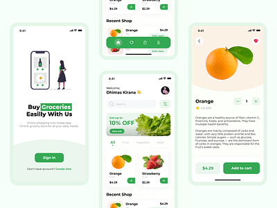 Grocery Store App app design food fruits grocery store market ui vegetables