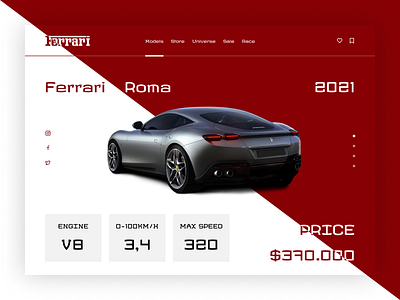 Ferrari | Landing page | Auto app auto brand branding design ferrari figma icon illustration jurisprudence landing landing page logo ui ux vector web web design