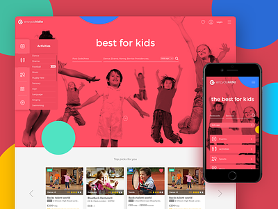 Encyclokidia Home page app branding colorful identity kids logo website