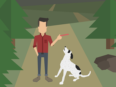 A Man and His Dog design dog illustration portfolio sketch3 ui vector web webdesign