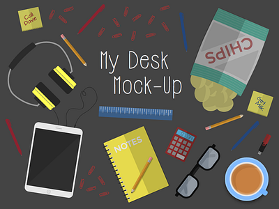 My Desk Mock-Up design desk illustration mock up portfolio sketch3 ui vector web webdesign