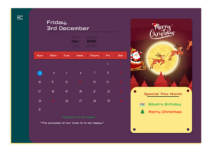 Calendar birthday calendar christmas day design events festival graphic design illustration month nepal santa ui vector year