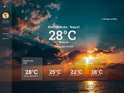 Weather with more branding calendar clouds graphic design illustration life location simple sunset temperature todo ui ux vector weather website