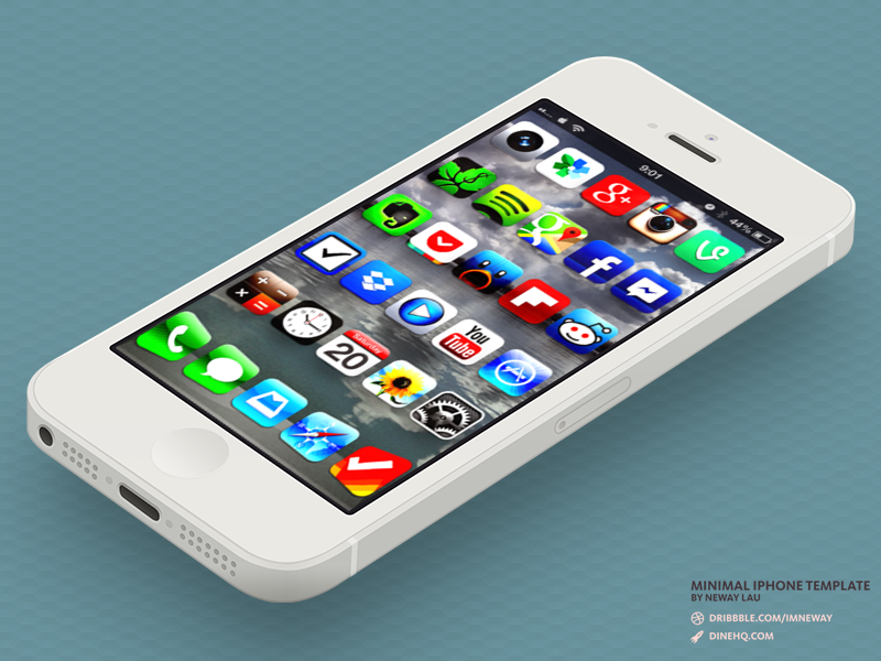 iPhone 5 Homescreen by Ryan Hanson on Dribbble