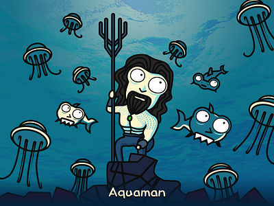 Aquaman cartoon design illustration movie