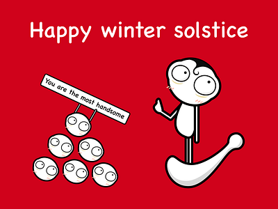 Happy Winter Solstice cartoon holiday illustration