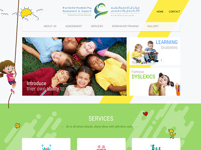 Aran Center Dubai - Web UI branding chlidren website design dubai landing page user experience ux user interface ui web