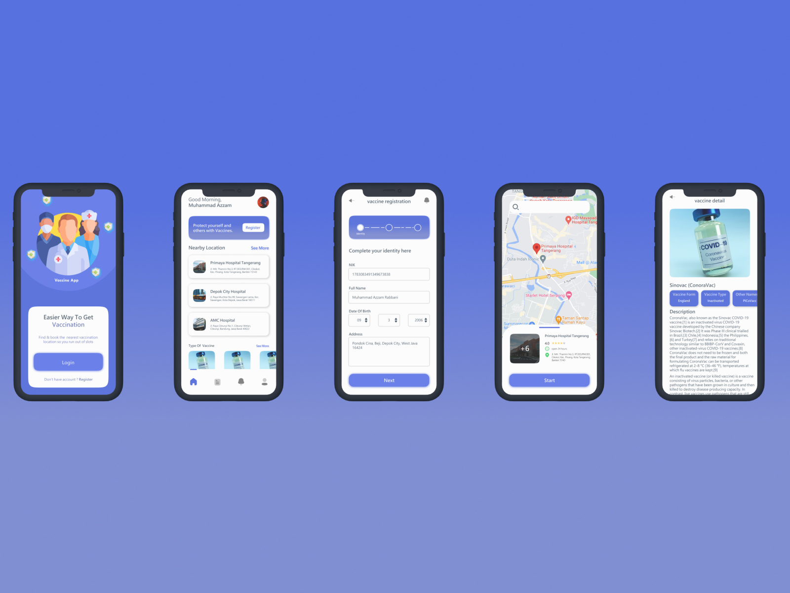 UI Vaccine App by Muhammad Azzam on Dribbble