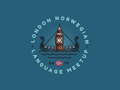 London Norwegian Language Meetup branding illustration logo london meetup minimal norway scandinavia vector