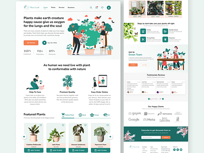 Plant Shop Website - Landing Page branding design illustration inspiration design online shop plant ui ux website