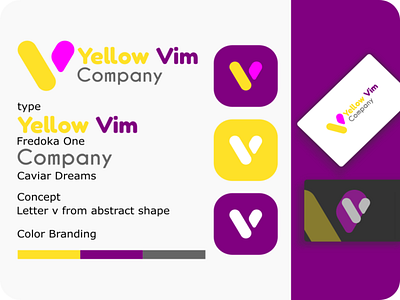 Yellow Vim Company Logo branding design icon logo typography vector