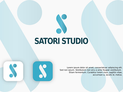 Satori Studio Logo blue branding design fake graphic design icon latter s logo logo design modern presentation vector
