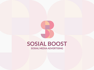 Sosial Boost advertising branding design for sale graphic design icon logo pastel red sale vector