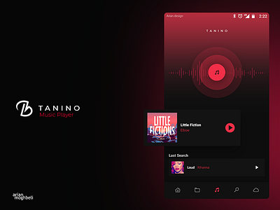 Tanino Music player android application ios iran mobile music music player persian shazam soundcloud spotify ui uidesign ux